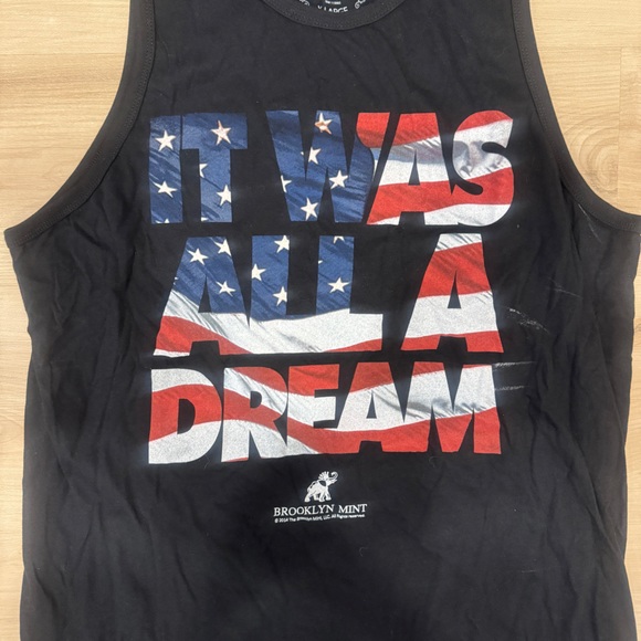 American Rag x Brooklyn Mint Men’s XL black Tank Top “It was all a dream” print - Picture 2 of 7